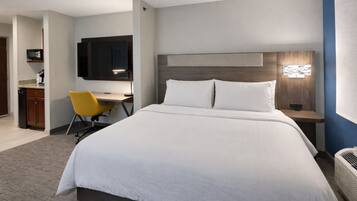 Suite, 1 Queen Bed, Fireplace | In-room safe, desk, laptop workspace, blackout drapes