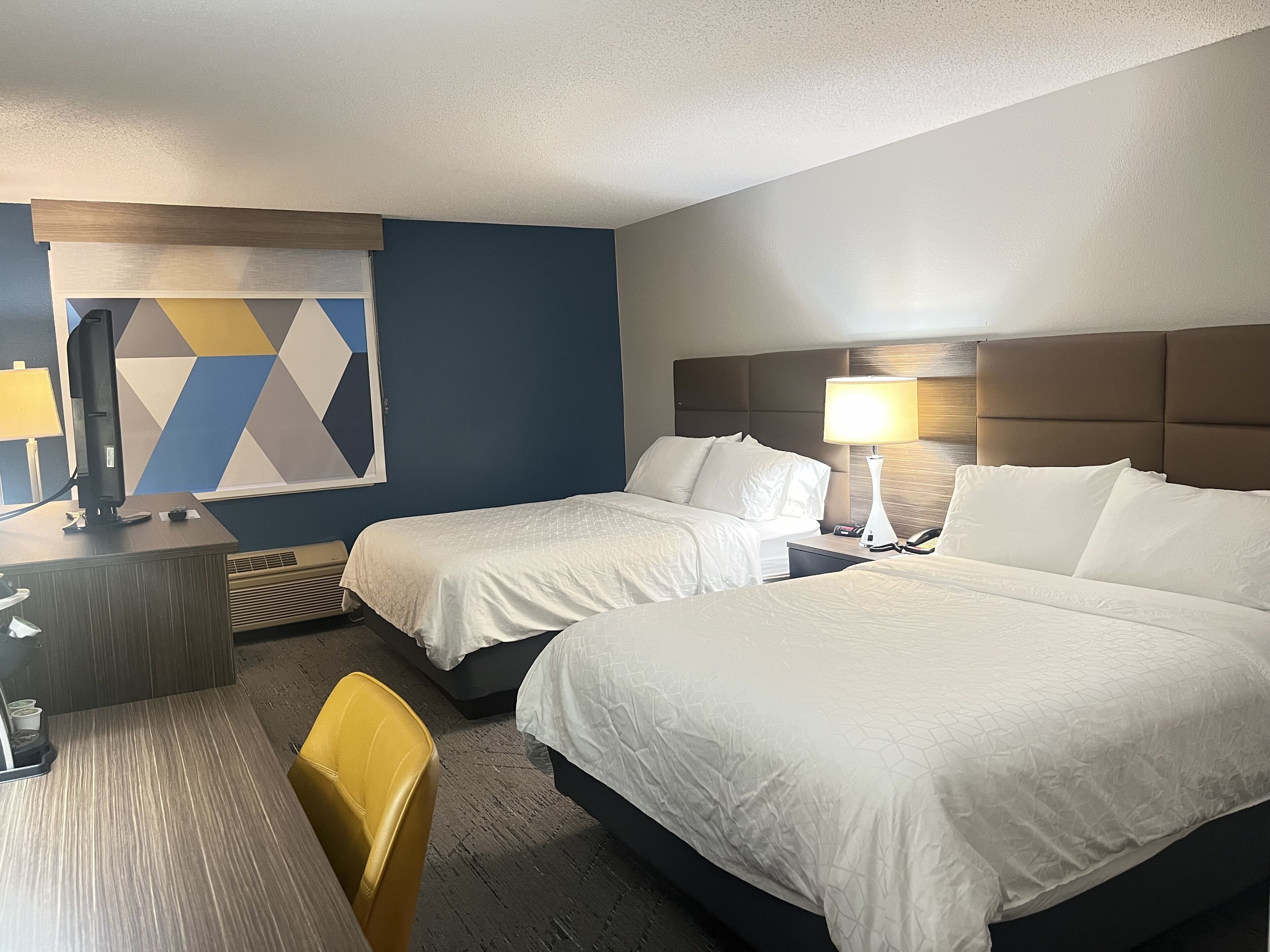 standard room, 2 queen beds | 1 bedroom, in-room safe, desk, laptop workspace