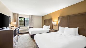 Room, 2 Queen Beds, Accessible, Non Smoking | Desk, laptop workspace, iron/ironing board, free WiFi