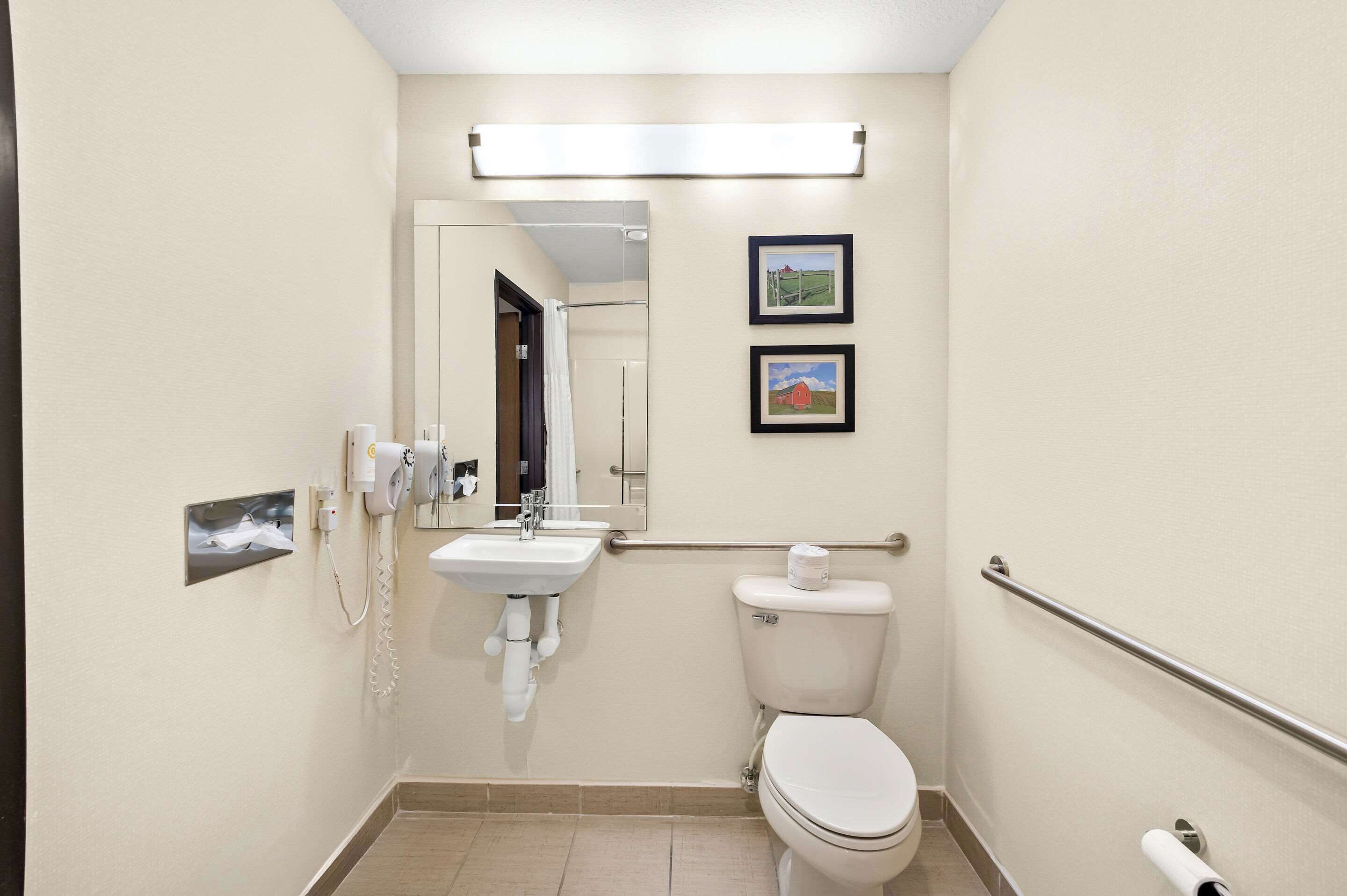 room, 2 queen beds, accessible, non smoking | bathroom | hair dryer, towels