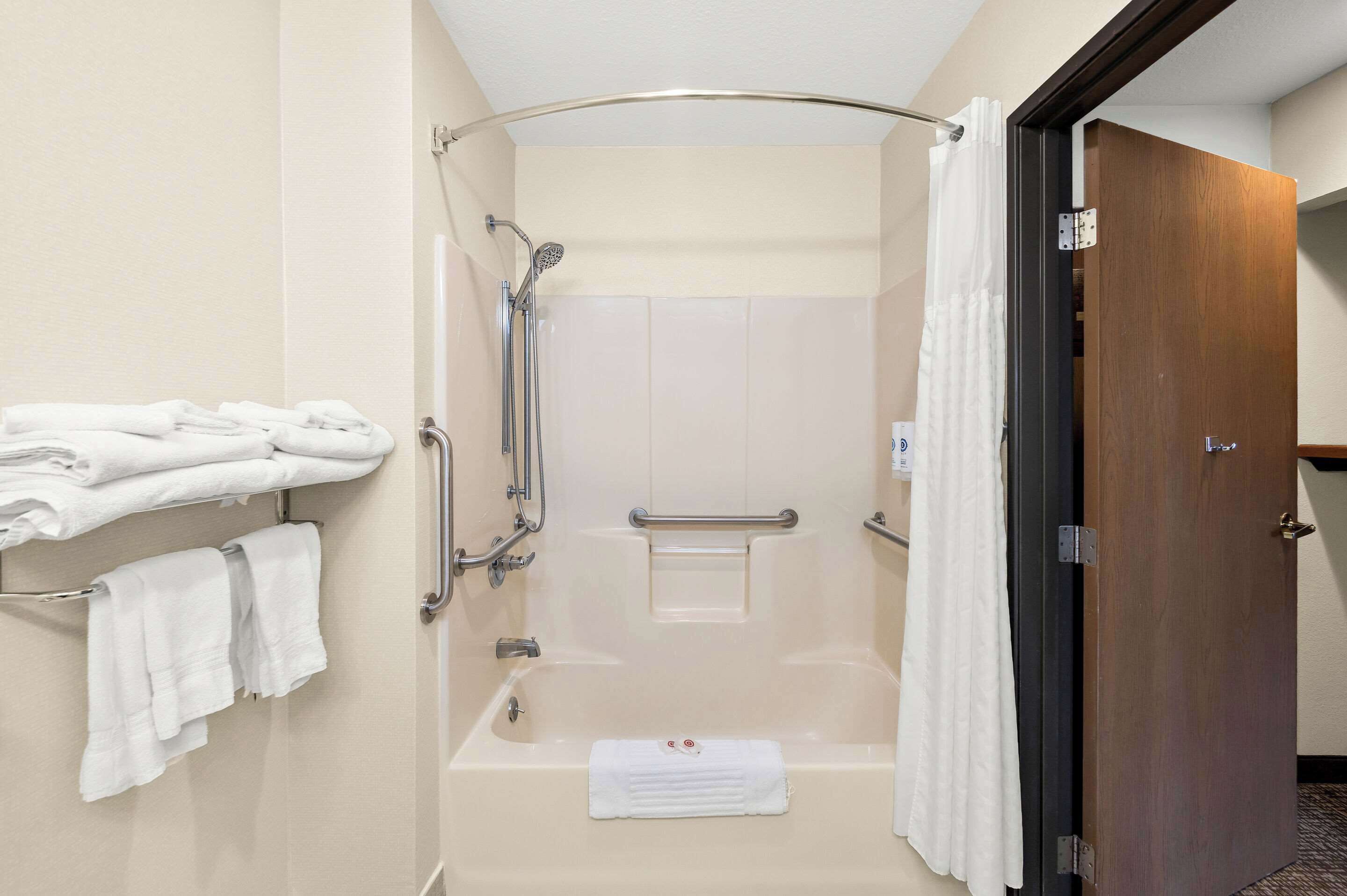 room, 2 queen beds, accessible, non smoking | bathroom | hair dryer, towels