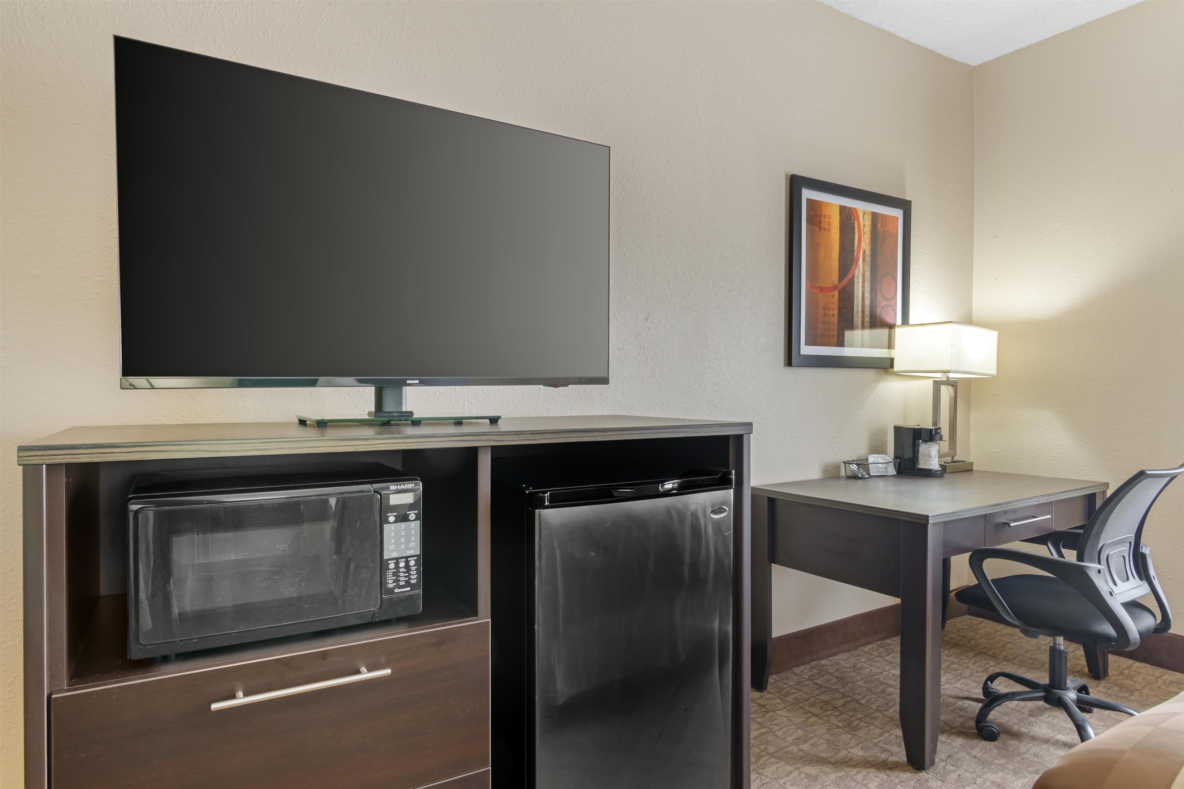 standard room, 2 queen beds, non smoking, refrigerator | 1 bedroom, desk, laptop workspace, blackout curtains