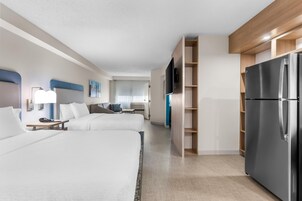 Suite, 2 Queen Beds, Accessible (Hearing & Roll-In Shower) | Premium bedding, desk, laptop workspace, blackout drapes