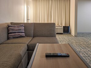 42-inch flat-screen TV with cable channels, TV