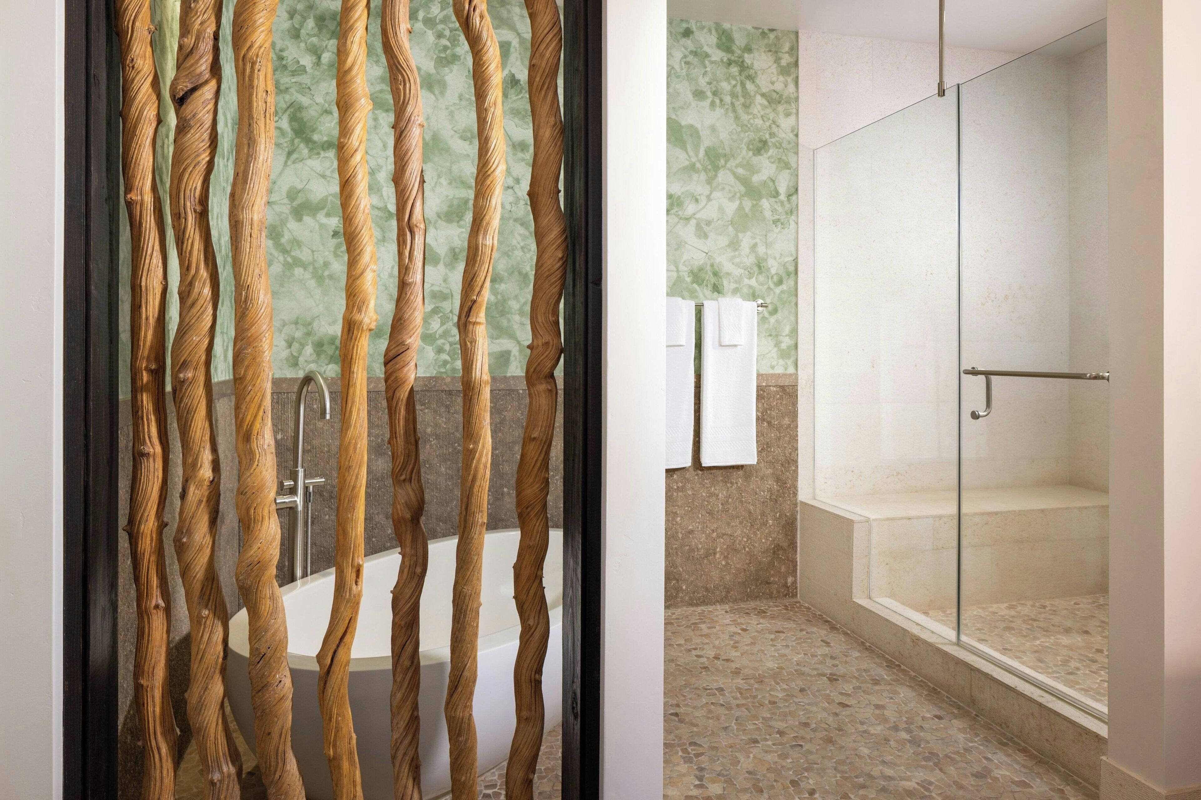 shower, hair dryer, bathrobes, towels