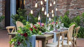 Outdoor banquet area