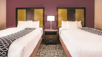 Room, 2 Queen Beds, Non Smoking | Pillowtop beds, desk, laptop workspace, iron/ironing board
