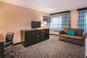 Pillow-top beds, desk, laptop workspace, iron/ironing board