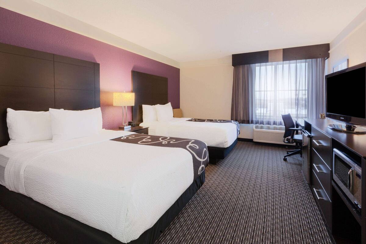 Room, 2 Double Beds, Non Smoking | Premium bedding, desk, blackout curtains, iron/ironing board