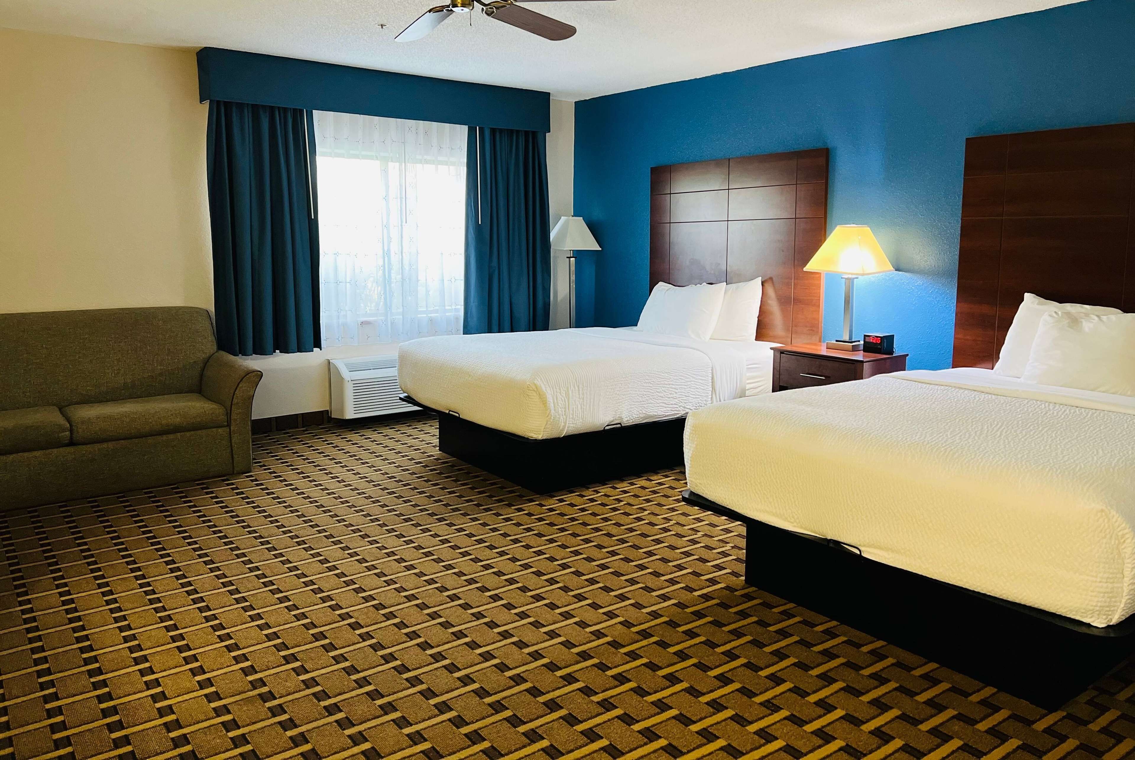 Individually decorated, individually furnished, desk, blackout drapes