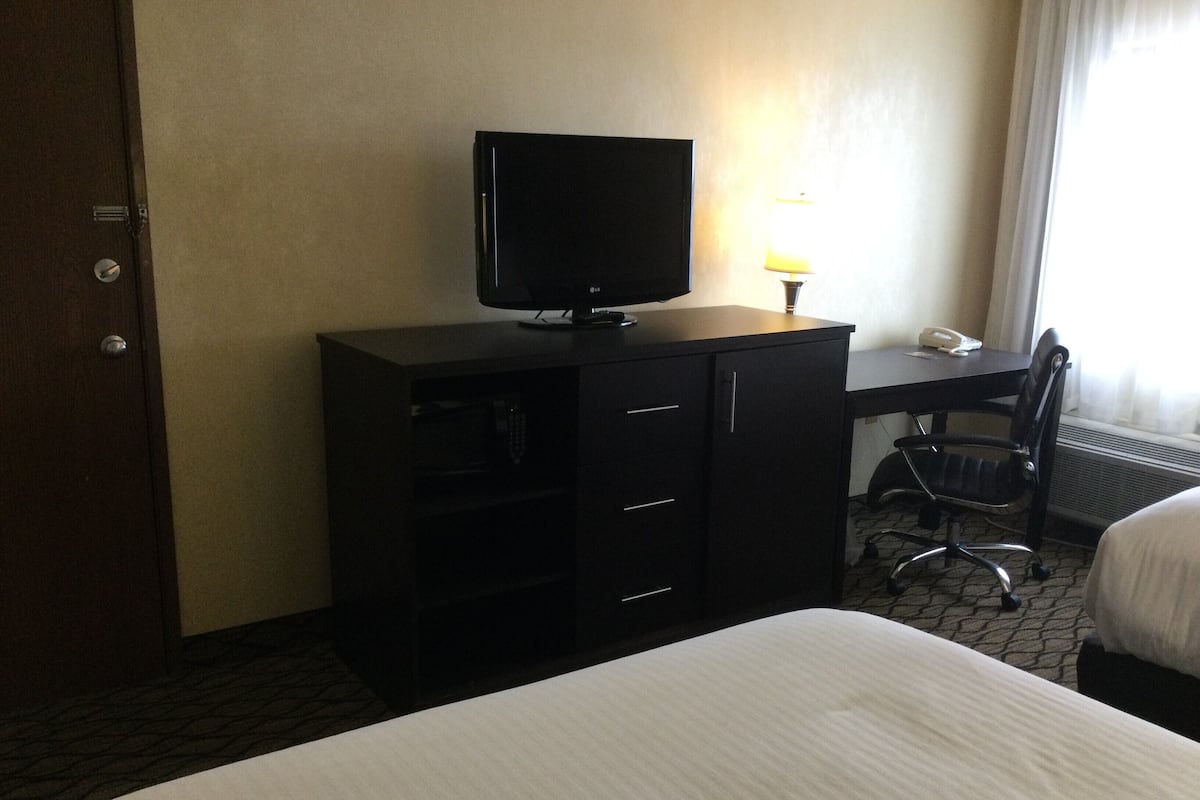 Room, 2 Double Beds, Non Smoking | Desk, blackout drapes, iron/ironing board, rollaway beds