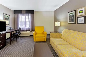 Premium bedding, down comforters, desk, laptop workspace