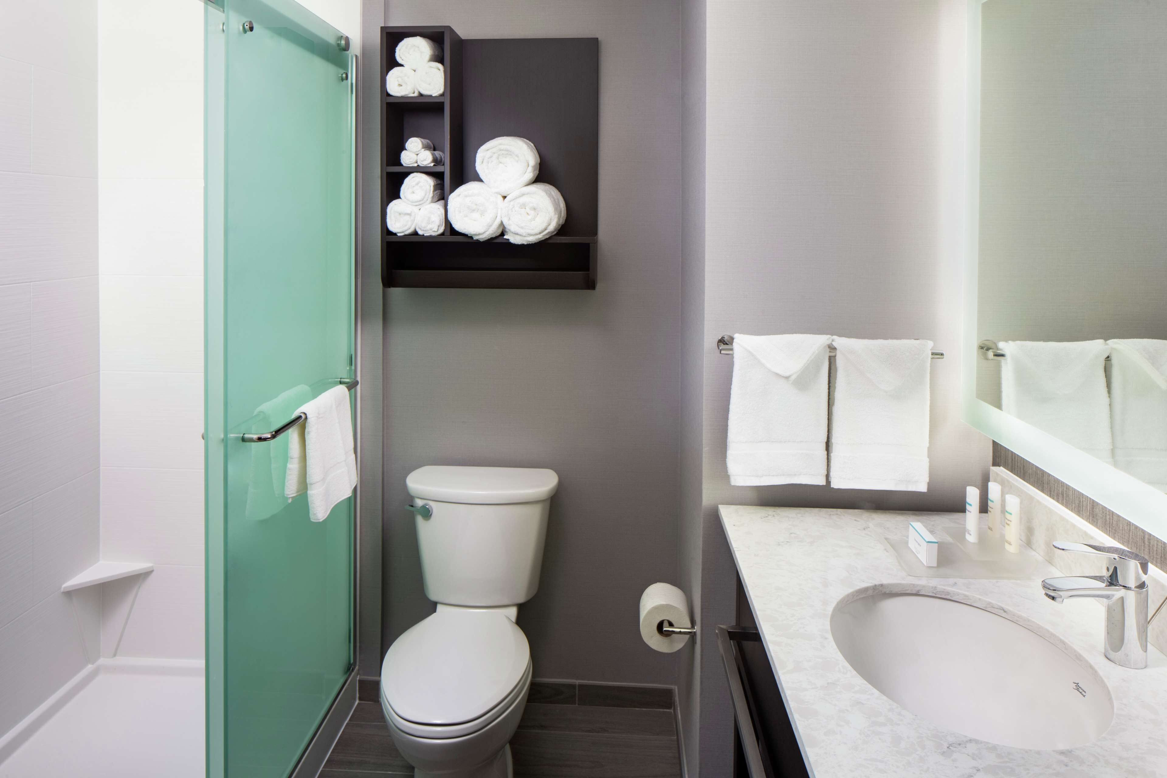suite, multiple beds, non smoking | bathroom | shower, free toiletries, hair dryer, towels