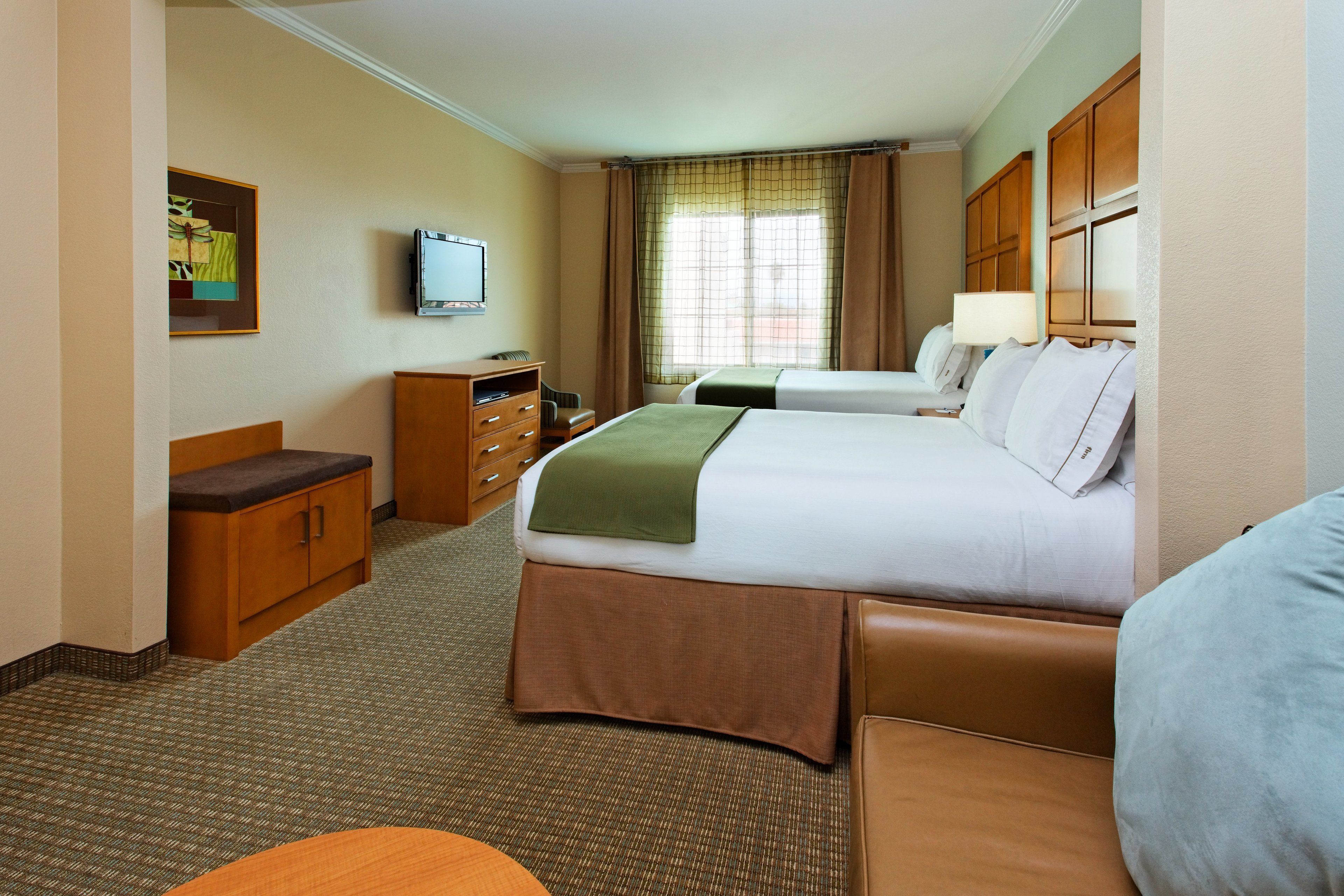 standard room, 2 queen beds, accessible bathtub (mobil, tub) | in-room safe, desk, laptop workspace, iron/ironing board
