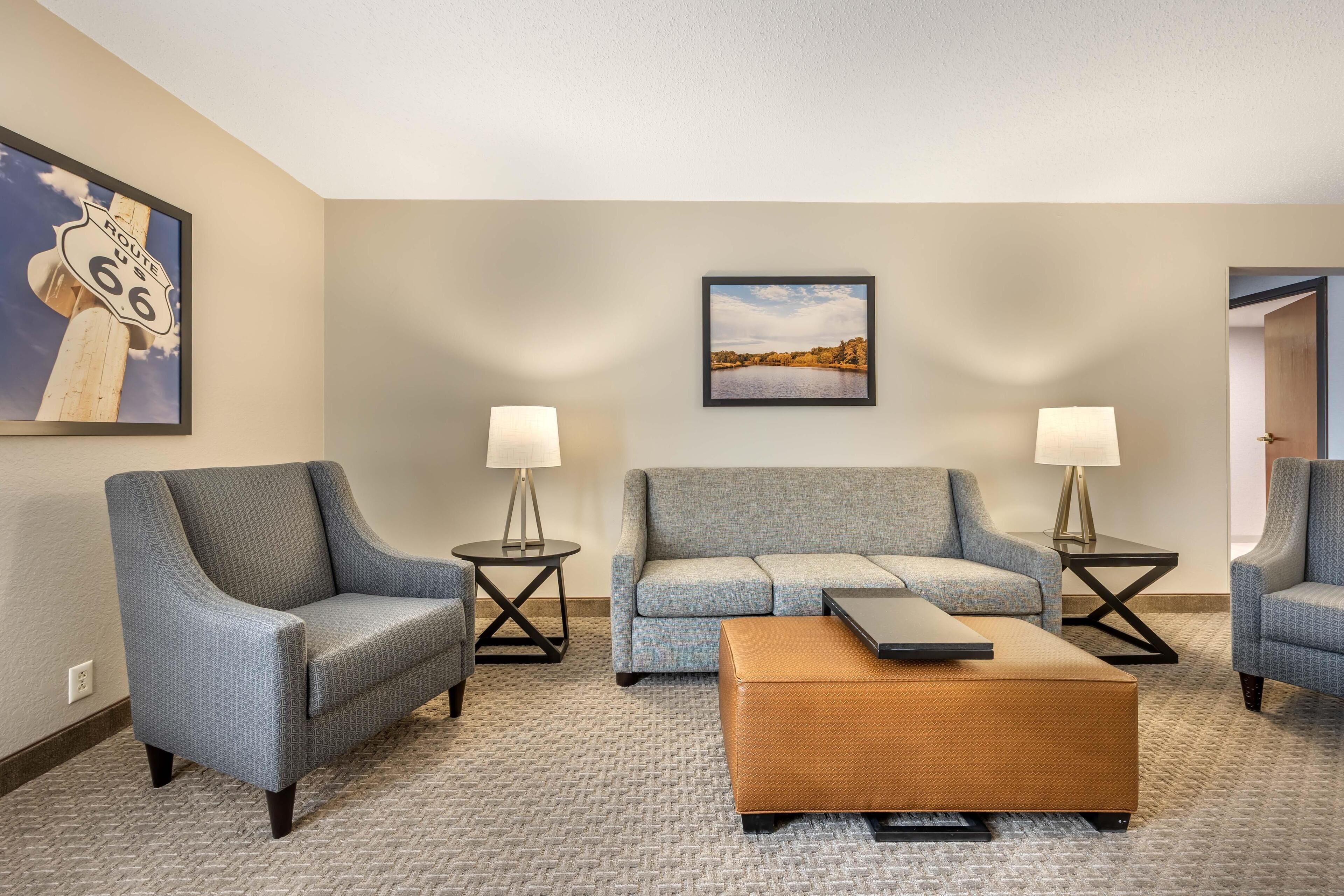 Desk, blackout curtains, iron/ironing board, free cots/infant beds