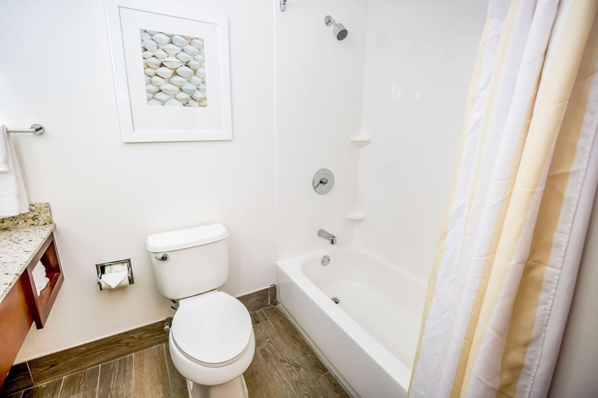 Baño | Tina con regadera, amenidades de baño gratuitas, secadora de cabello