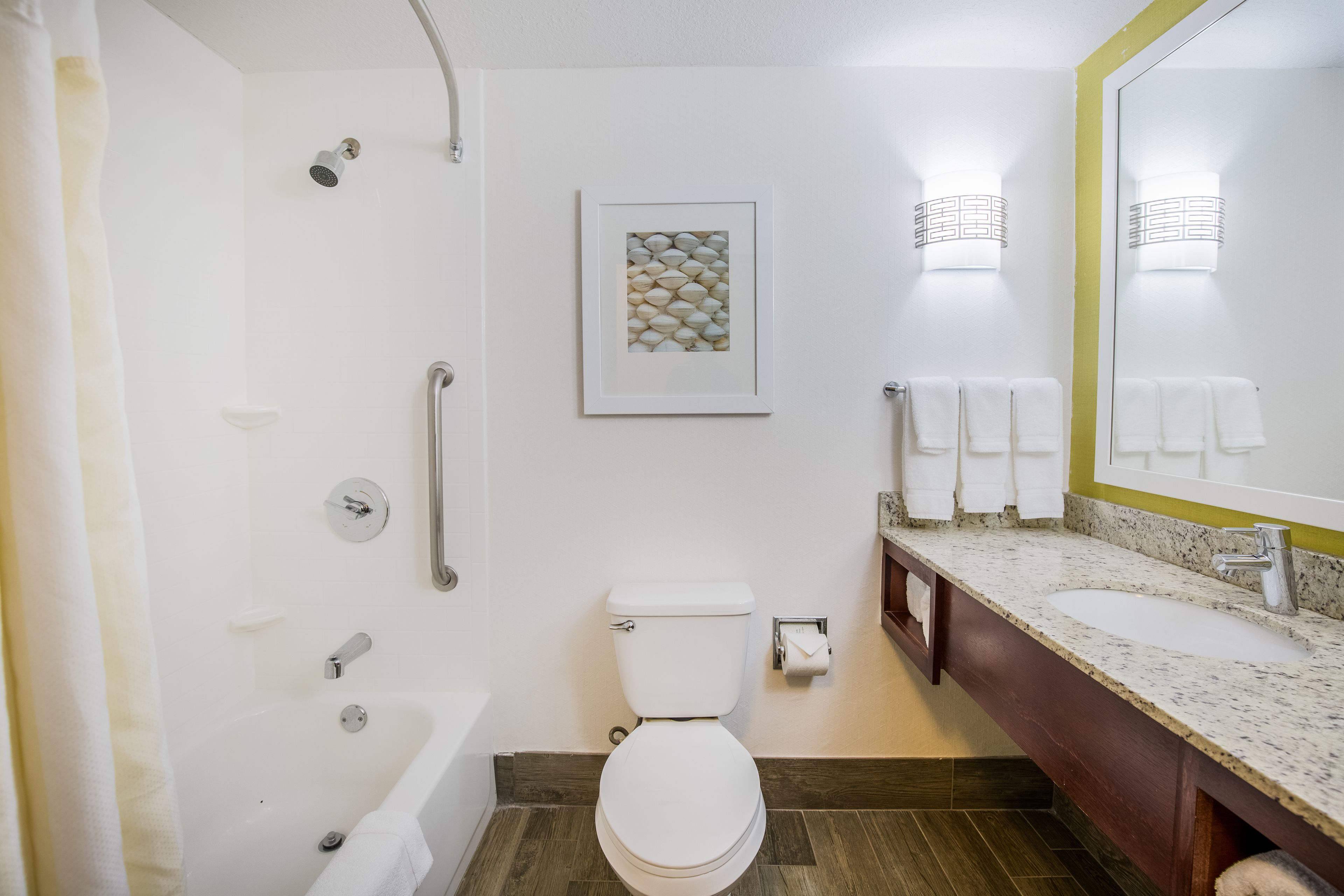 room, 2 queen beds, beach view | bathroom | combined shower/bathtub, free toiletries, hair dryer, towels