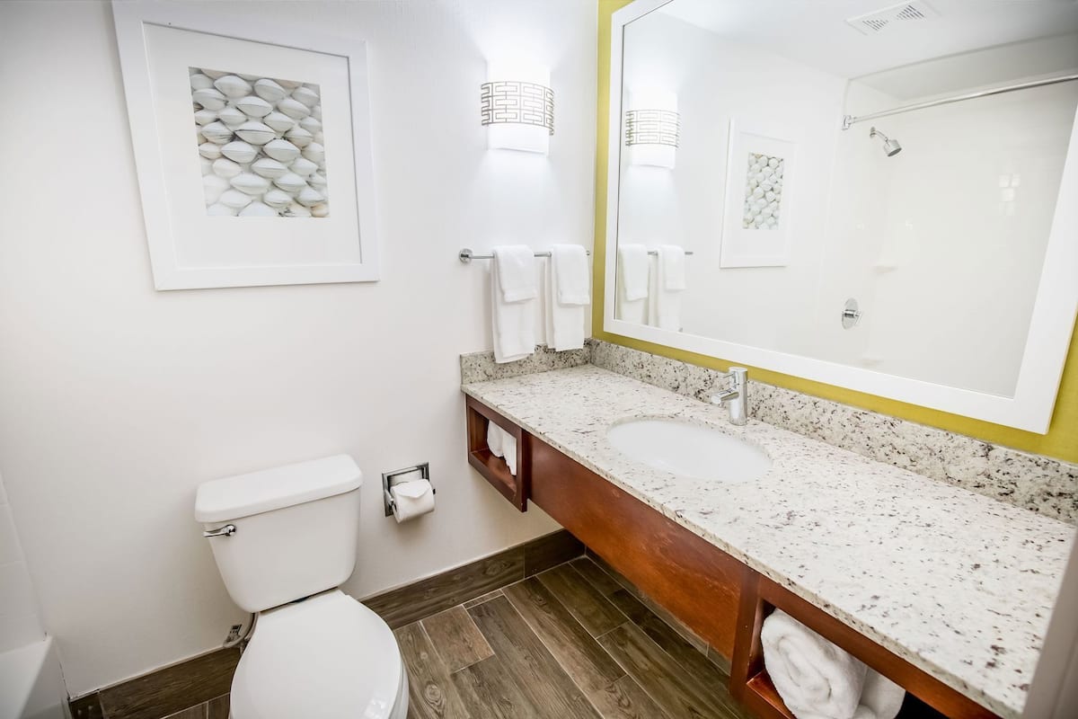 Baño | Tina con regadera, amenidades de baño gratuitas, secadora de cabello
