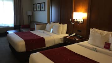 Desk, blackout curtains, iron/ironing board, free WiFi