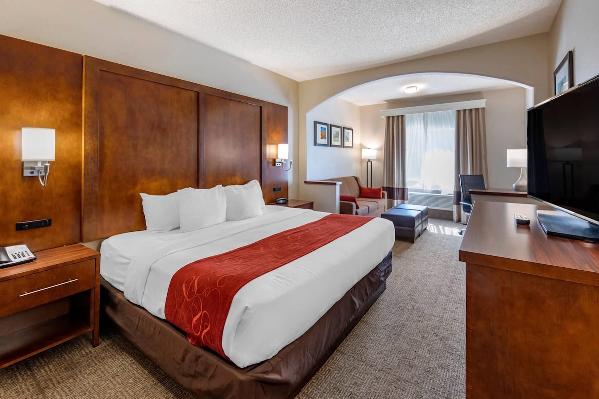 Suite, 1 King Bed, Non Smoking | Desk, blackout drapes, iron/ironing board, WiFi (free)