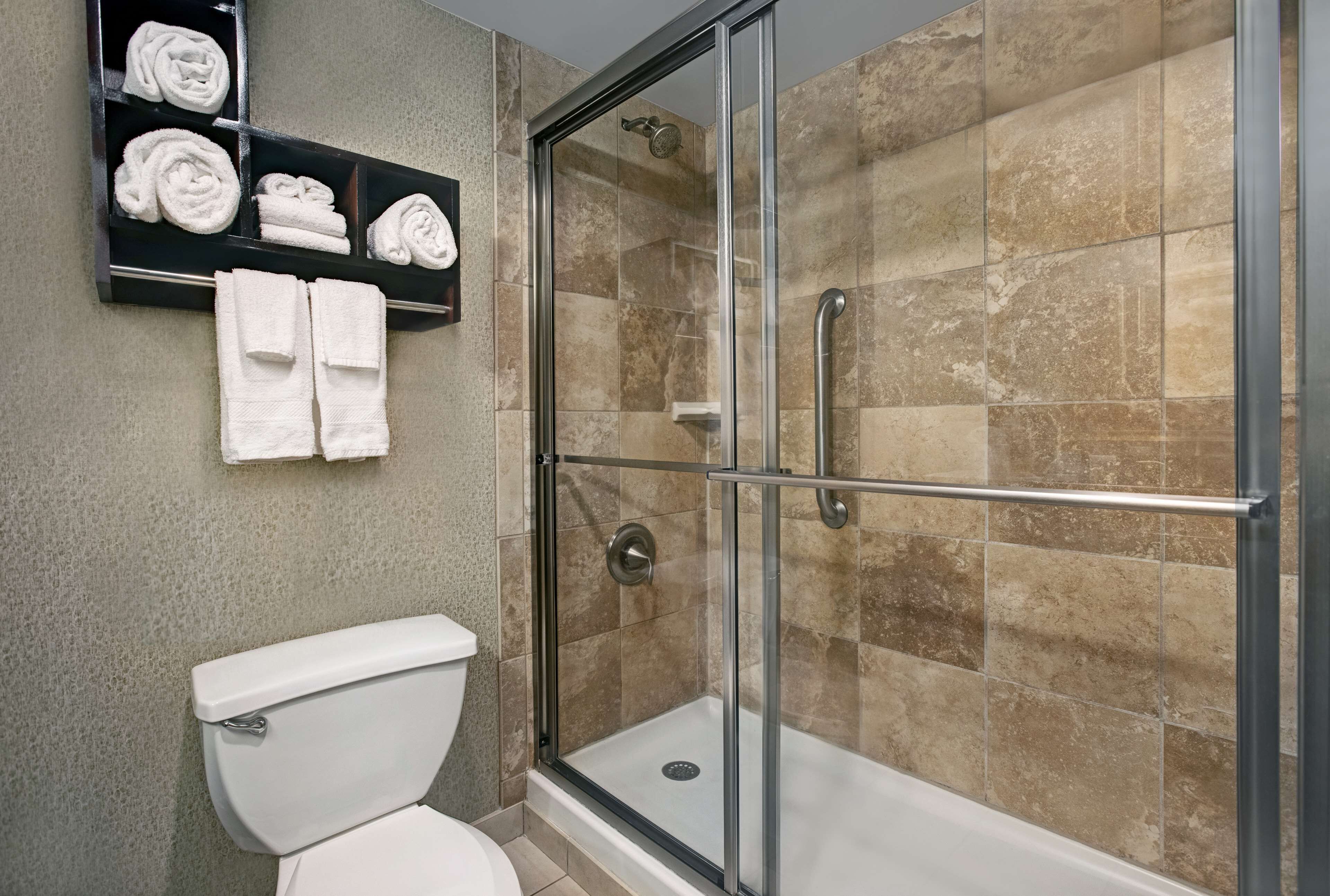 free toiletries, hair dryer, towels