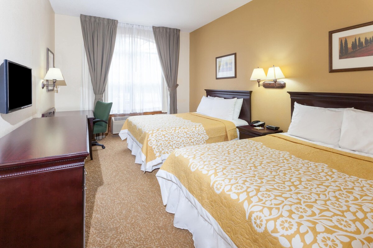 Room, 2 Queen Beds, Smoking | Desk, laptop workspace, blackout drapes, iron/ironing board