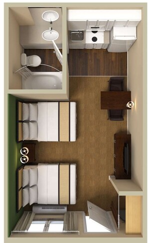 Estudio, 2 camas individuales, para no fumadores | Escritorio, tabla de planchar con plancha y wifi gratis 