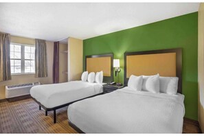Desk, free WiFi, bed sheets