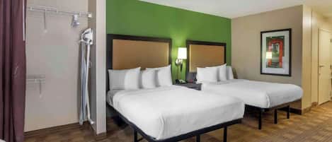 Desk, free WiFi, bed sheets