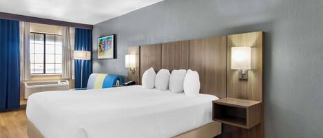 Pillow-top beds, desk, laptop workspace, iron/ironing board