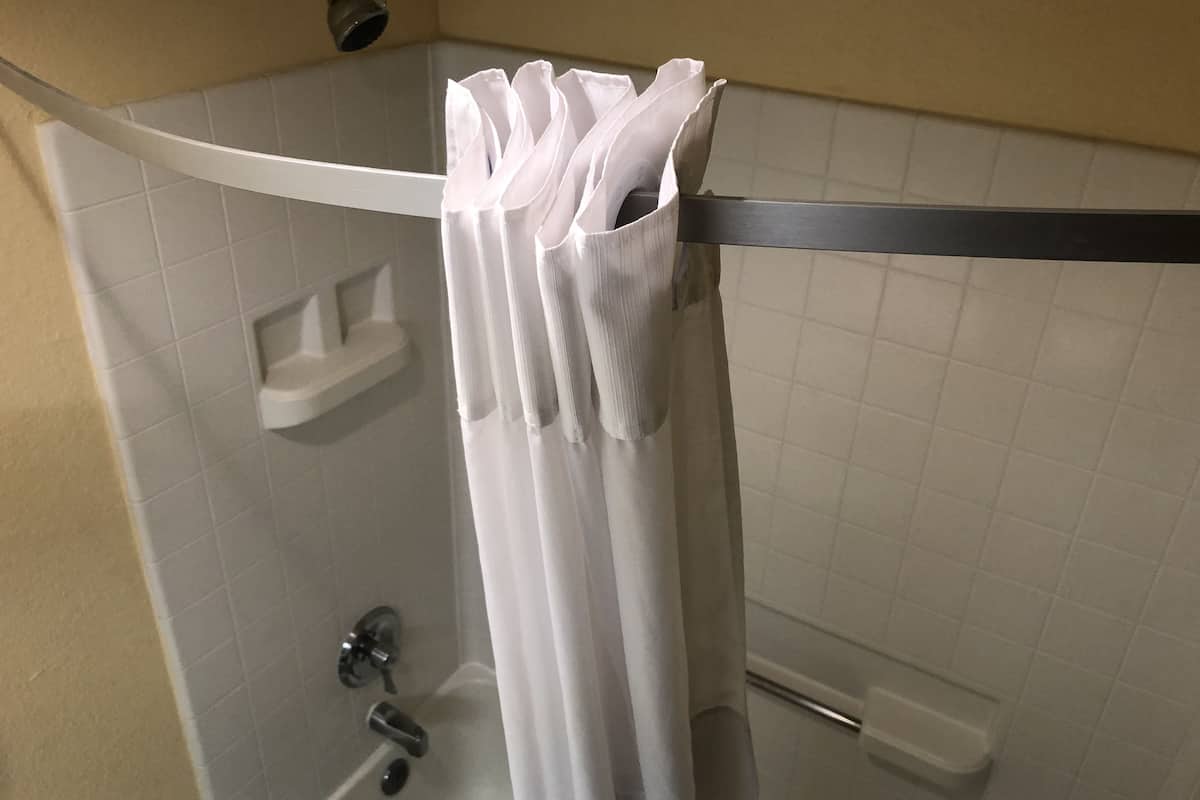 In-room safe, desk, iron/ironing board, cribs (free)