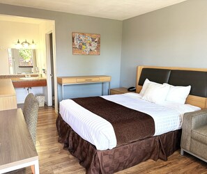 Desk, free WiFi, bed sheets