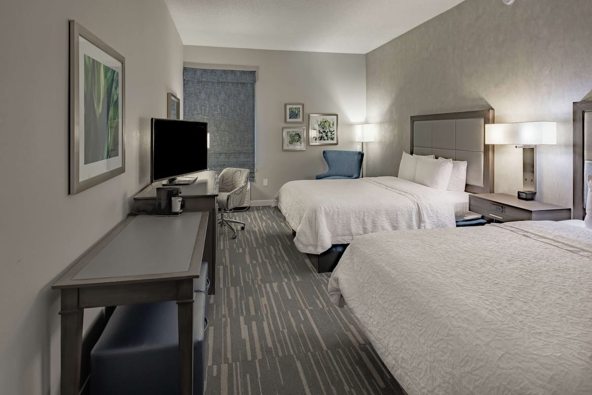 room, 2 queen beds, non smoking | premium bedding, pillow-top beds, in-room safe, blackout curtains