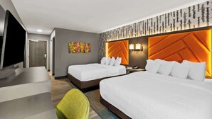 A hotel room with two beds, a desk, a TV, and a chair. - Hampton Inn Lexington/Georgetown (Georgetown)