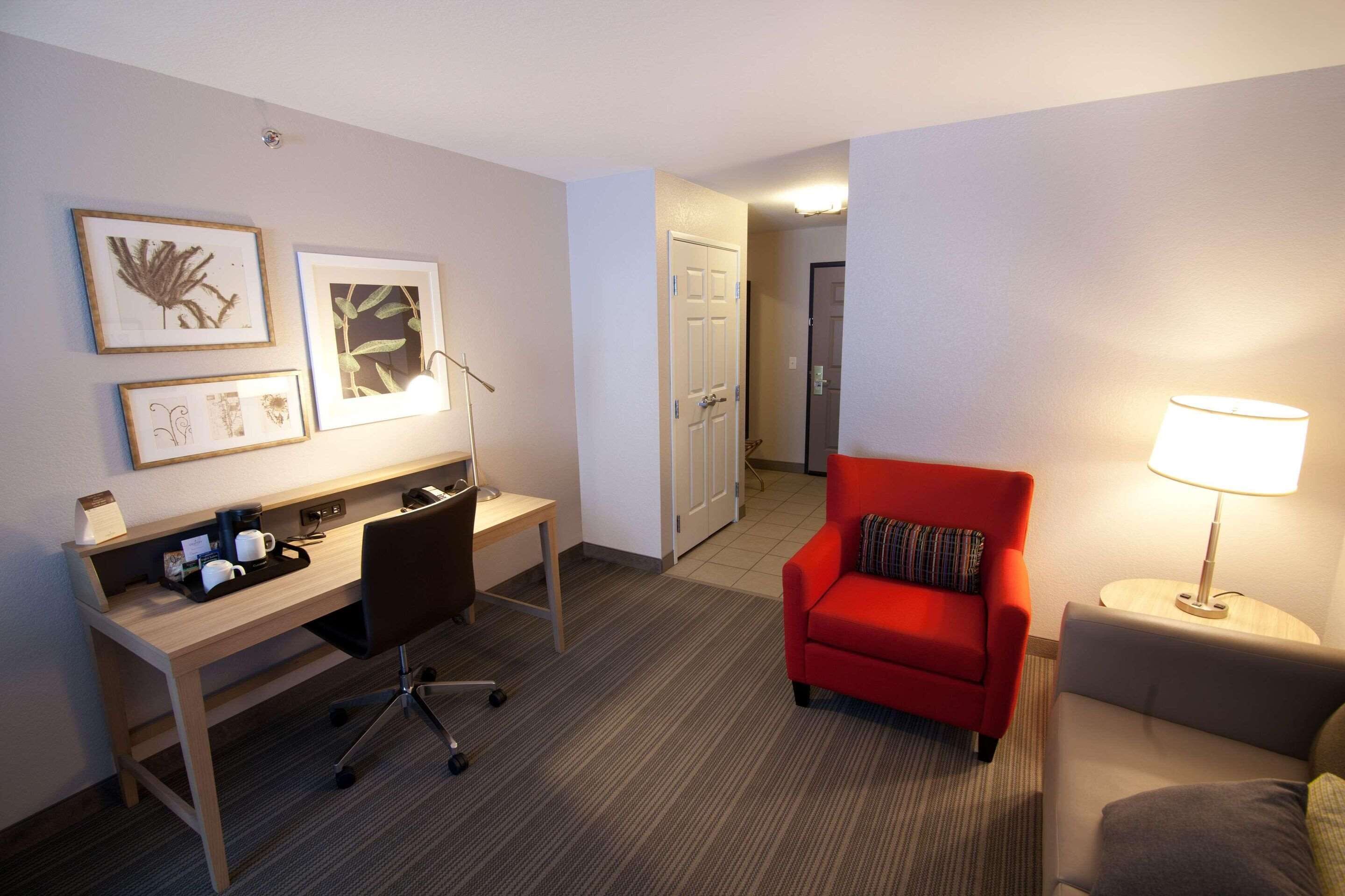 premium bedding, desk, blackout curtains, iron/ironing board