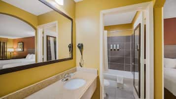 Hair dryer, towels