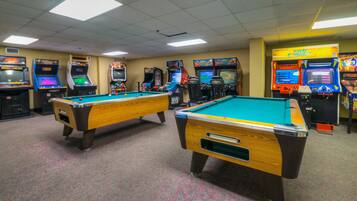 Enjoy pool and arcade games in this lively entertainment space.