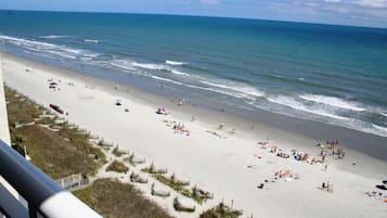 On the beach, white sand