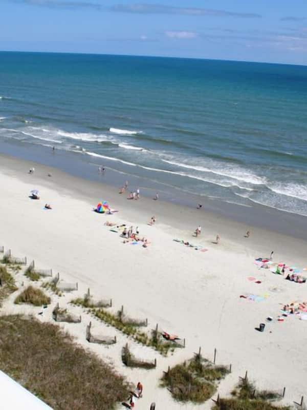On the beach, white sand