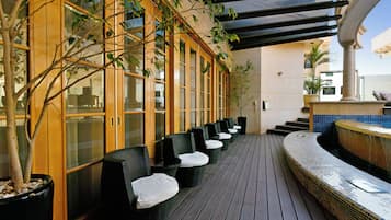 Outdoor banquet area