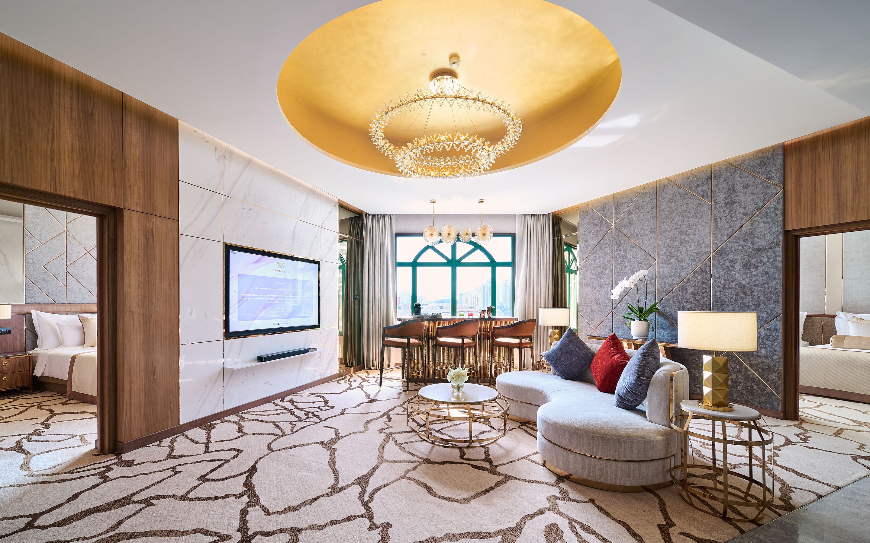 sunway grand suite | living area | 50-inch tv with digital channels