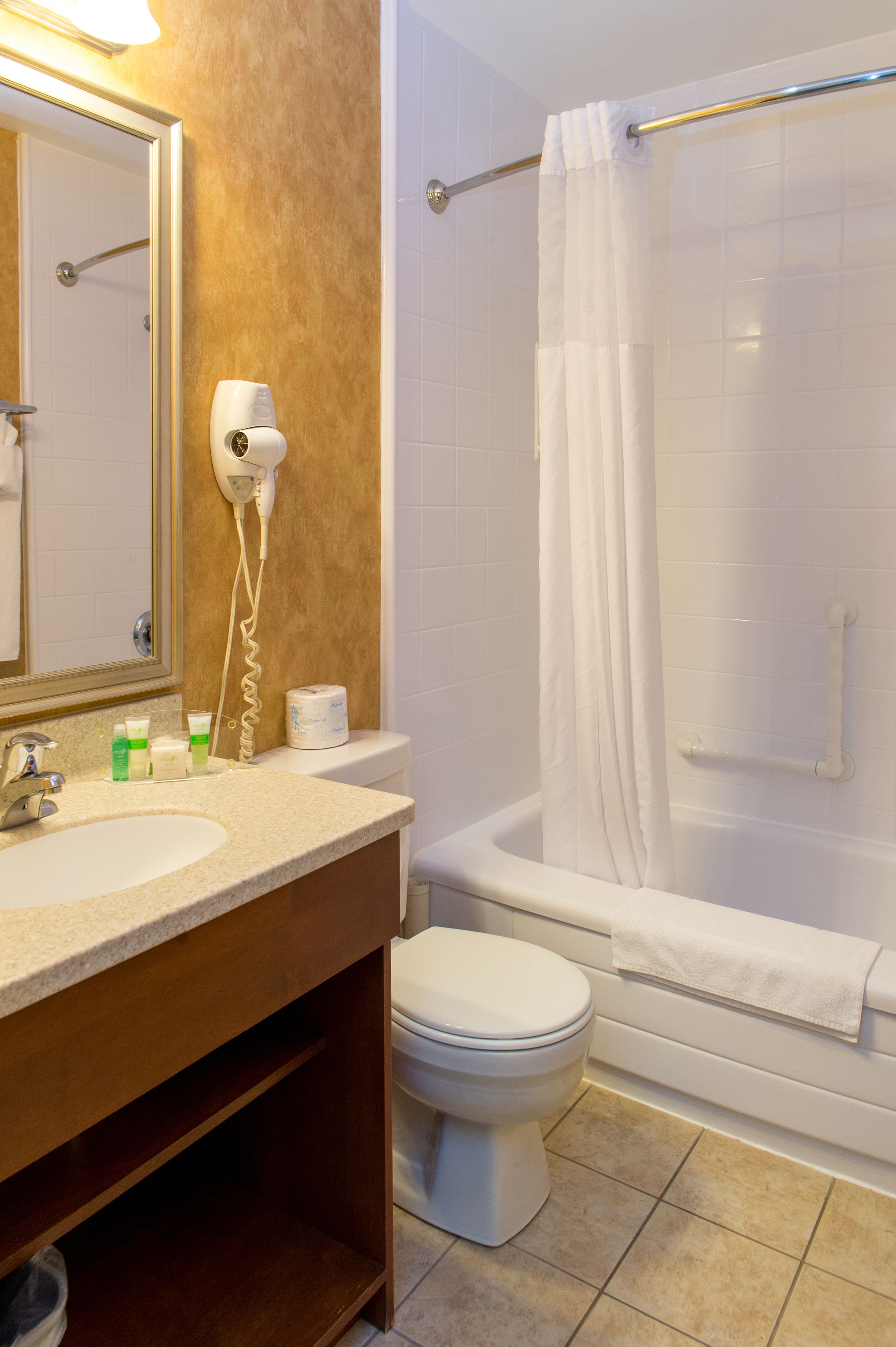 standard room | bathroom | combined shower/bathtub, free toiletries, hair dryer, towels