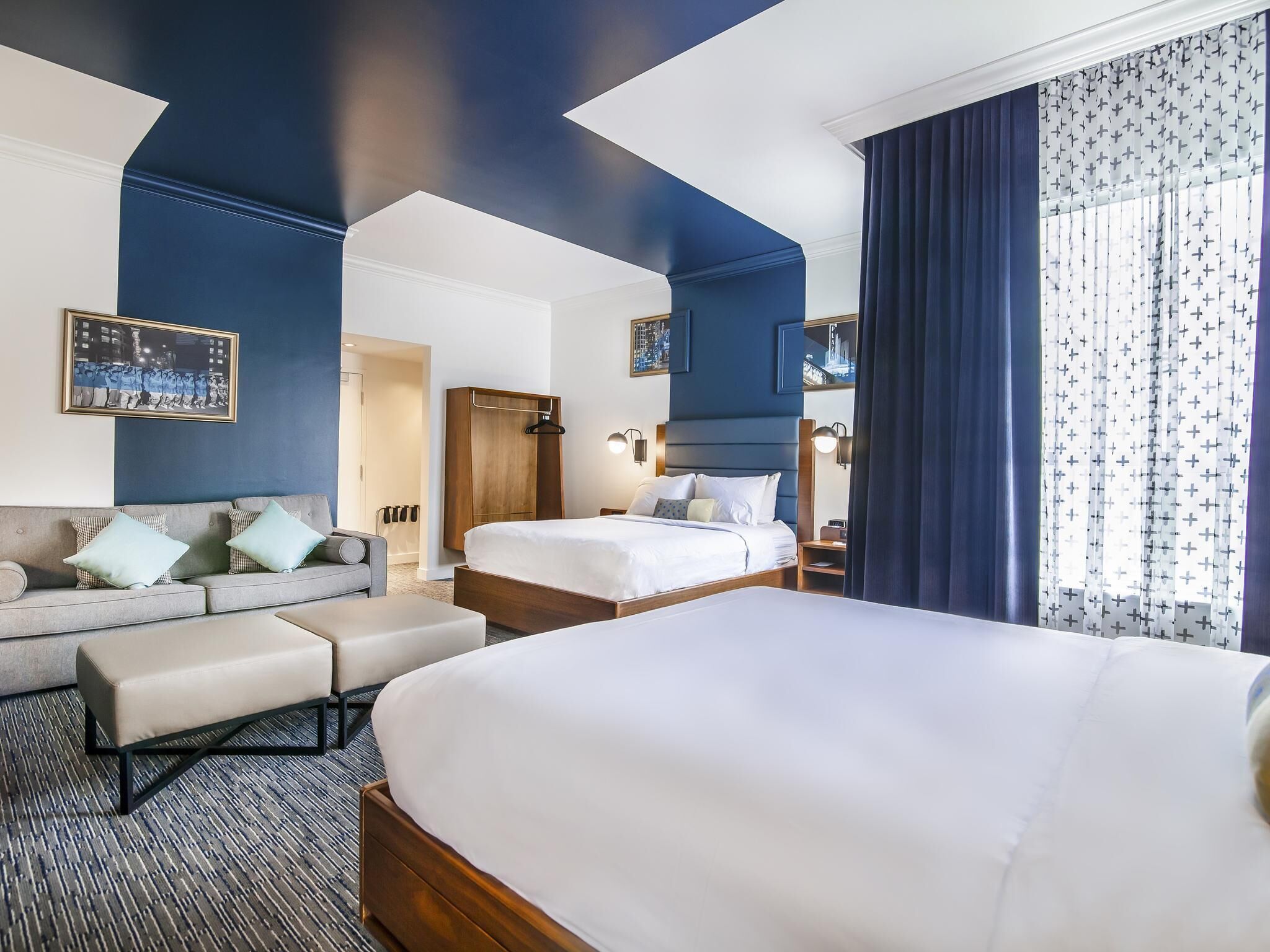 Junior Suite, 2 Queen Bed with Sofa bed, City View | Premium bedding, pillow-top beds, in-room safe, individually decorated