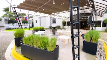 Outdoor banquet area