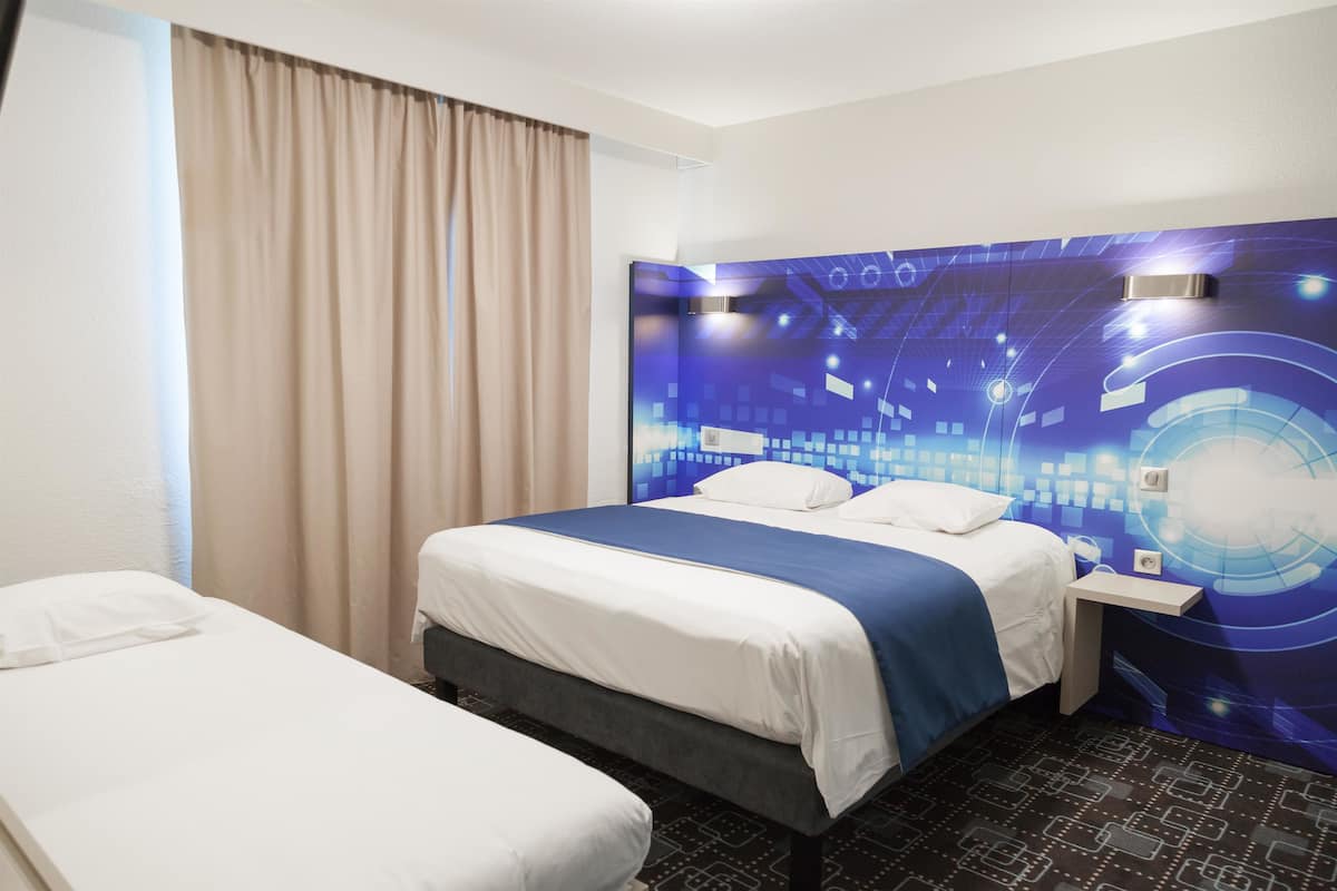 desk, blackout curtains, soundproofing, iron/ironing board