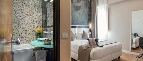 Ropa de cama de alta calidad y minibar