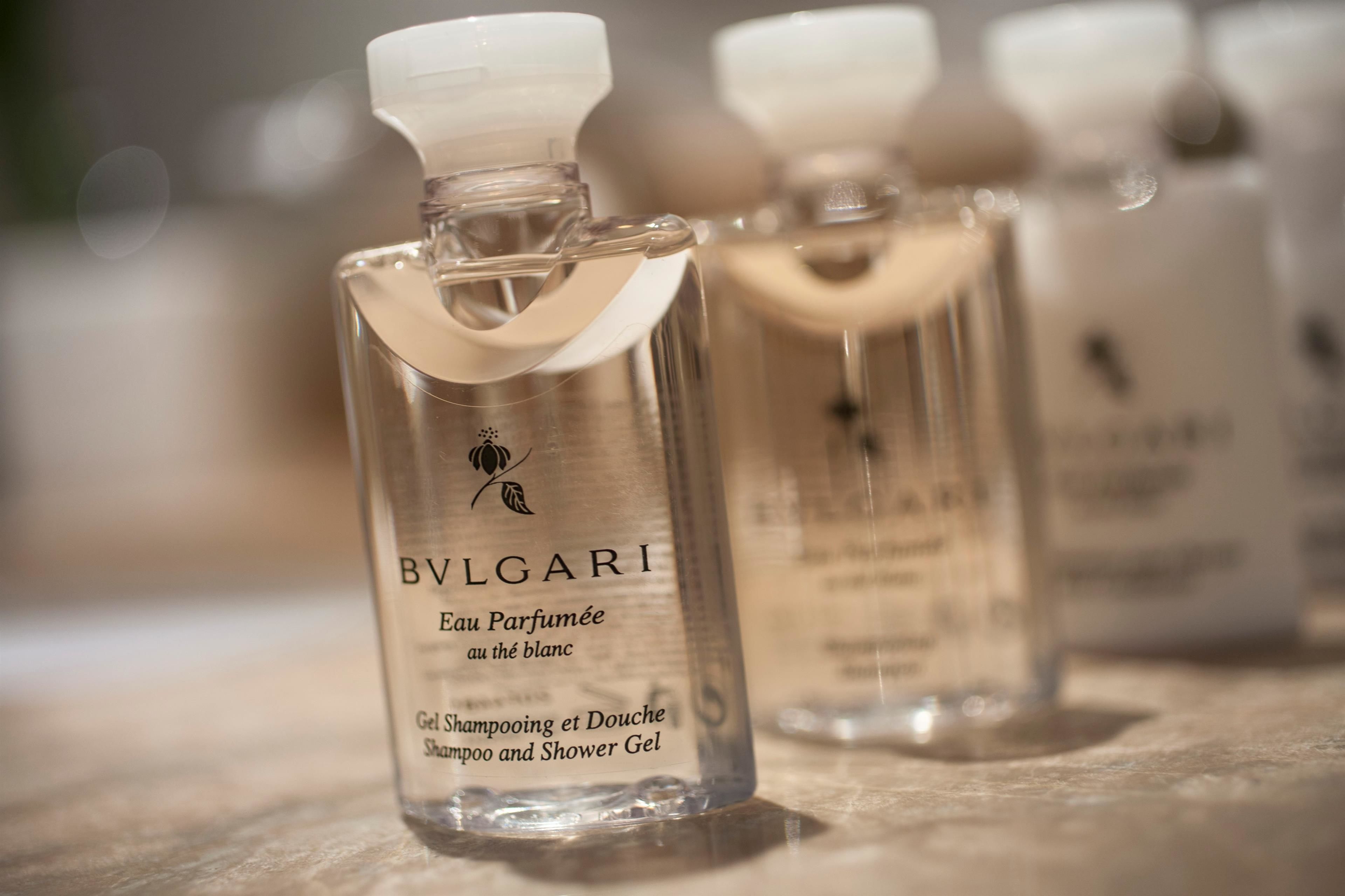 separate bathtub and shower, free toiletries, hair dryer, bathrobes