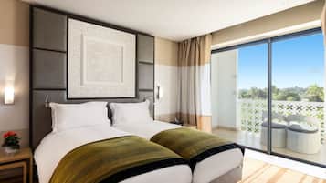 Ropa de cama de alta calidad y minibar
