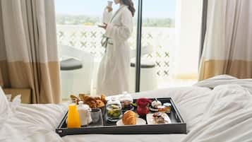 Ropa de cama de alta calidad y minibar