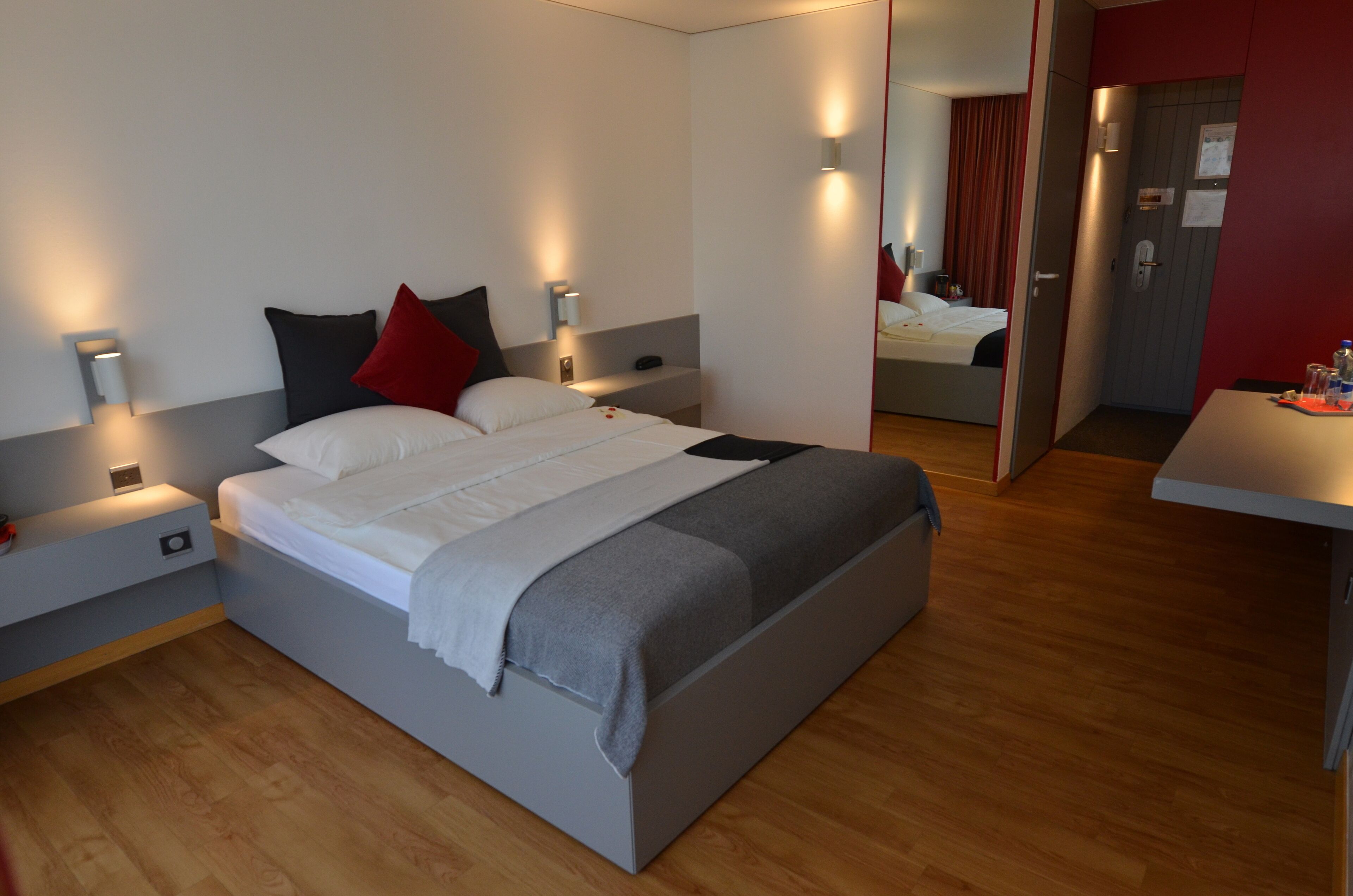 1 bedroom, desk, blackout curtains, iron/ironing board